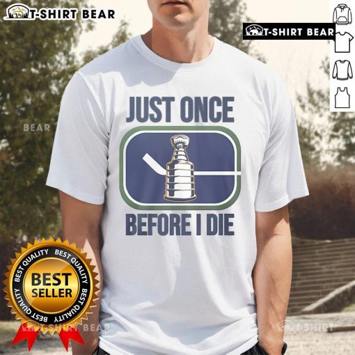 Official Miss Marcia Just Once Before I Die T-Shirt featuring bold text design and vibrant colors, perfect for fans.