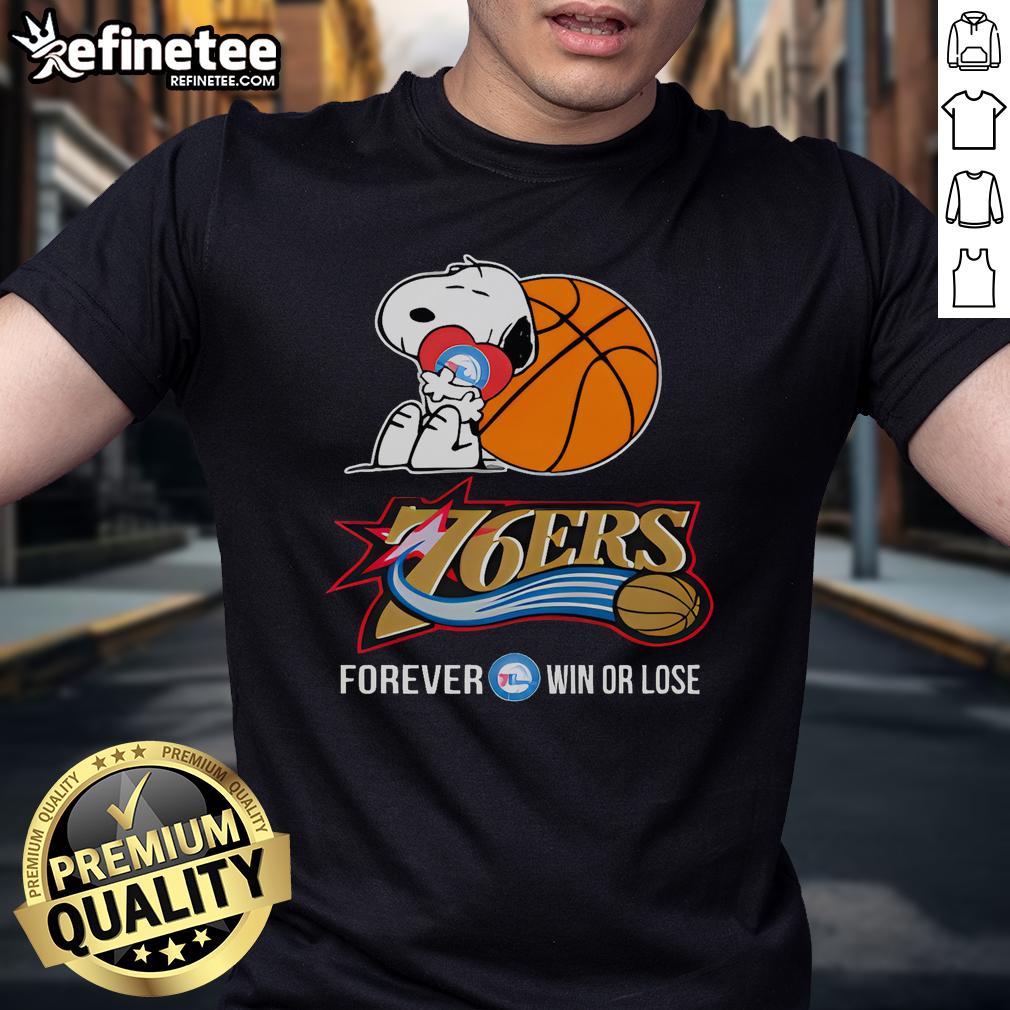 Official NBA The Peanuts Movie Snoopy Forever Win Or Lose Basketball Philadelphia 76ers T-Shirt Official NBA Peanuts Movie Snoopy Forever Win or Lose Basketball T-Shirt featuring Philadelphia 76ers design.