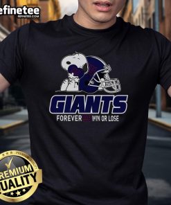 Official NFL Peanuts Movie Snoopy Forever Win or Lose Football T-Shirt featuring Los Angeles Rams design.