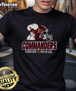 Official NFL Peanuts Movie Snoopy Forever Win or Lose Football T-Shirt featuring Washington Commanders design.