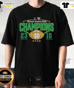 Notre Dame Fighting Irish College Football Playoff Allstate Sugar Bowl Champions 2025 T-Shirt showcasing team pride.