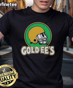 Alt Text: Official Notre Dame Fighting Irish Gold-Ee'S T-Shirt showcasing vibrant team colors and logo for fans and supporters.