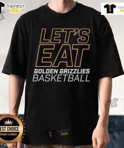 Official Oakland Athletics 'Let's Eat' Golden Grizzlies Basketball T-Shirt featuring team colors and logo design.