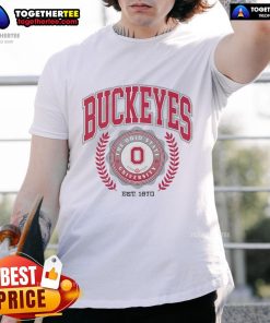 Official Ohio State Buckeyes Team Crest T-Shirt featuring the iconic logo and vibrant colors for fans and alumni.