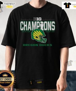 Official Oregon Ducks Big Ten Football Champions 2024 Strong Hold T-Shirt featuring team logo and vibrant colors.