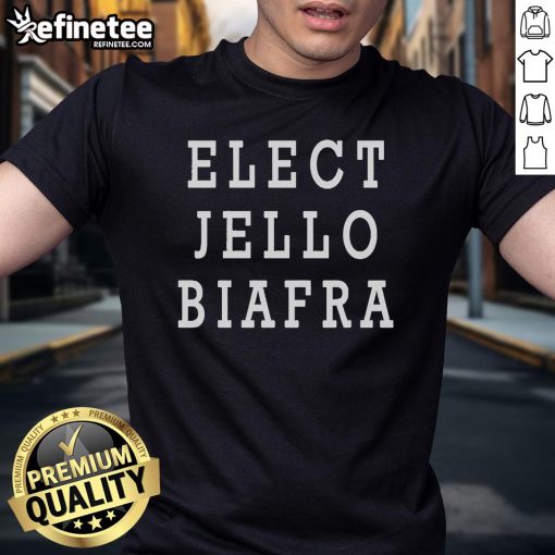 Official Punk Elect Jello Biafra T-Shirt featuring bold graphics and vibrant colors, perfect for punk rock fans.