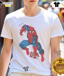 Official Spiderman The Amazing Smokerman T-Shirt featuring vibrant graphics on a black background, perfect for fans.