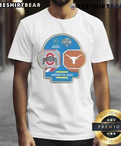 Official Texas Longhorns vs Ohio State Buckeyes playoff semifinal Cotton Bowl T-shirt featuring vibrant team graphics.