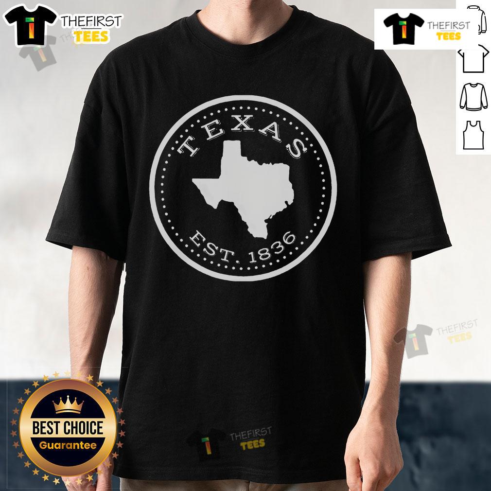 Official Texas State Map Est 1836 Vintage T Shirt Vintage Texas State Map T-Shirt, established 1836, showcasing a classic design for Texas pride and nostalgia.
