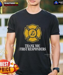 Official Thank You First Responders T-Shirt featuring bold text and vibrant colors, honoring frontline heroes in style.