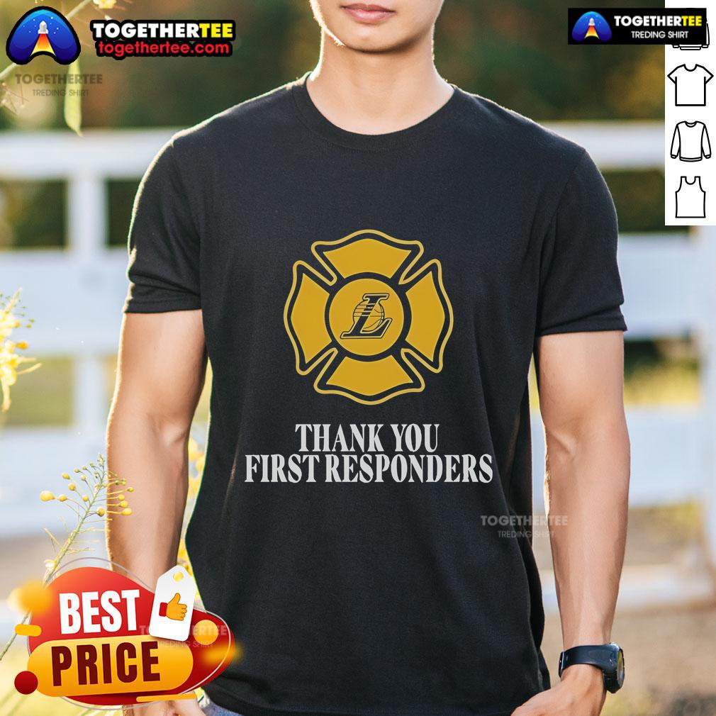 Official Thank You First Responders T Shirt Official Thank You First Responders T-Shirt featuring bold text and vibrant colors, honoring frontline heroes in style.