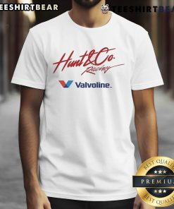Official The Hunt And Co Racing Oil Valvoline VR1 T-Shirt featuring bold logo design for motorsport enthusiasts.