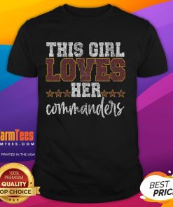 Retro This Girl Loves Her Commanders T-Shirt featuring Washington Commanders logo, perfect for fans and stylish supporters.