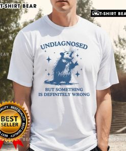 Alt Text: Official Undiagnosed But Something Is Definitely Wrong Raccoon T-Shirt featuring a quirky raccoon design for humor lovers.