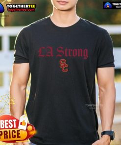 Official USC Trojans LA Strong T-Shirt featuring bold graphics and team colors, perfect for fans and game day wear.