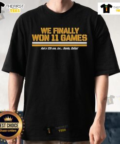 Official Washington Football We Finally Won 11 Games T-Shirt featuring bold graphics and team colors for fans.