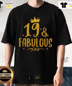 Premium 19 Years Old and Fabulous 19th Birthday T-Shirt design featuring stylish typography and vibrant colors.