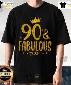 Premium 90 Years Old and Fabulous 90th Birthday T-Shirt featuring vibrant design celebrating a milestone birthday.