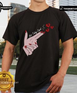 Premium Not Today Cupid Funny Valentine's Day T-Shirt featuring a gun finger hand design, perfect for a humorous celebration.