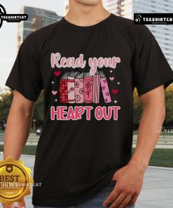 Premium Valentine Librarian T-Shirt for Valentine's Day, perfect gift for school librarians who love reading and celebrating love.