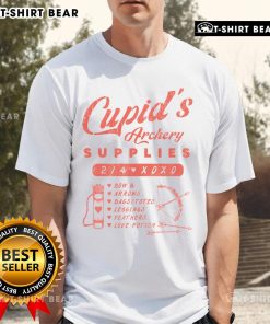 Alt Text: Pretty Cupid's Archery Supplies 214 Heart Xoxo T-Shirt featuring a charming heart design for archery lovers.