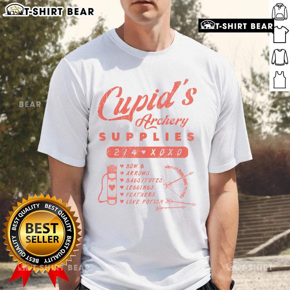 Pretty Cupid'S Archery Supplies 214 Heart Xoxo T Shirt Alt Text: Pretty Cupid's Archery Supplies 214 Heart Xoxo T-Shirt featuring a charming heart design for archery lovers.