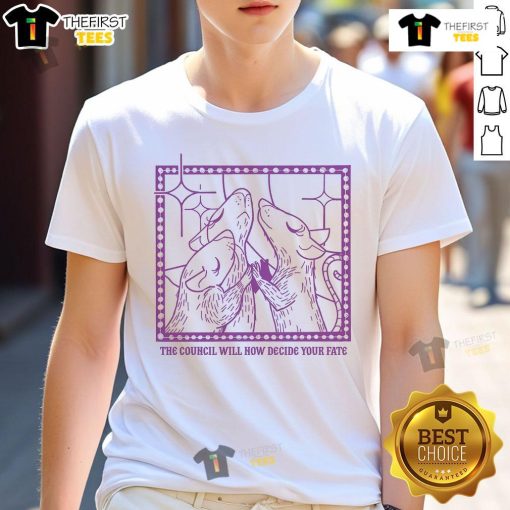 Alt Text: Pretty The Council Will Now Decide Your Fate Mouse Mice T-Shirt featuring cute cartoon mice design and vibrant colors.