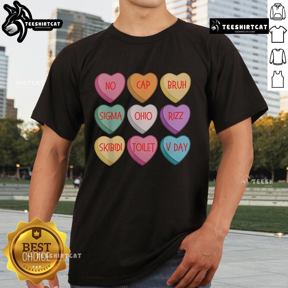 Pretty Valentine'S Day Rizz Candy Heart T Shirt Pretty Valentine's Day Rizz candy heart T-shirt featuring colorful heart designs, perfect for celebrating love.