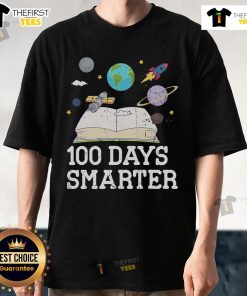 Alt Text: Top 100 Days Smarter Space Astronaut T-Shirt for 100th Day of School, perfect for celebrating learning milestones.