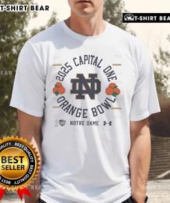 Top 2025 Capital One Orange Bowl Champions Notre Dame T-Shirt featuring team logo and vibrant colors for fans.