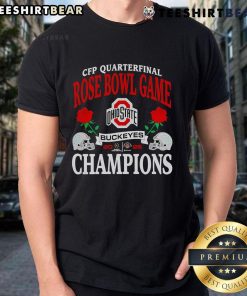 Top 2025 CFP Quarterfinal Rose Bowl Game Champions T-Shirt featuring vibrant graphics and team colors for fans.