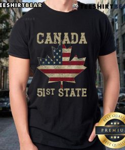 Vintage T-shirt featuring the American flag with 'Top 51st State Canada' design, perfect for patriotic style.