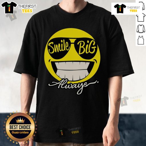 Top Big Smile Always T-Shirt featuring vibrant design and cheerful graphics, perfect for casual wear and spreading positivity.