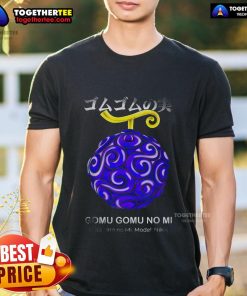 Alt Text: Top Blox Fruit Gomu Gomu No Mi One Piece T-Shirt featuring vibrant anime design and comfortable fit for fans.