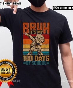 100 Days of School T-Shirt for boys featuring 'Top Bruh It's My 100th Day of School' design, perfect for celebrating milestones.