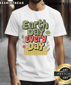 Top Earth Day Every Day T-Shirt featuring eco-friendly graphics and vibrant colors, promoting sustainability and environmental awareness.