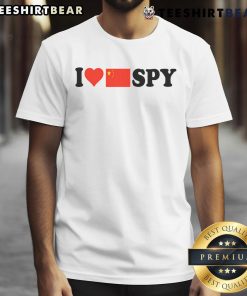 Alt Text: I Love My Chinese Spy T-Shirt featuring a heart design and the China flag, perfect for fans of Chinese culture.