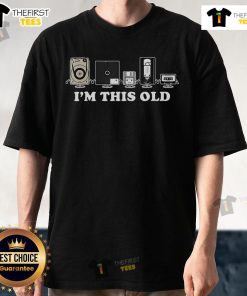 Top I'M This Old VHS Tape Floppy Disk Retro T-Shirt design featuring nostalgic graphics for vintage tech lovers.
