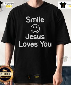 Top Inspirational Smile Jesus Loves You Faith T-Shirt featuring a vibrant design and uplifting message of love and faith.