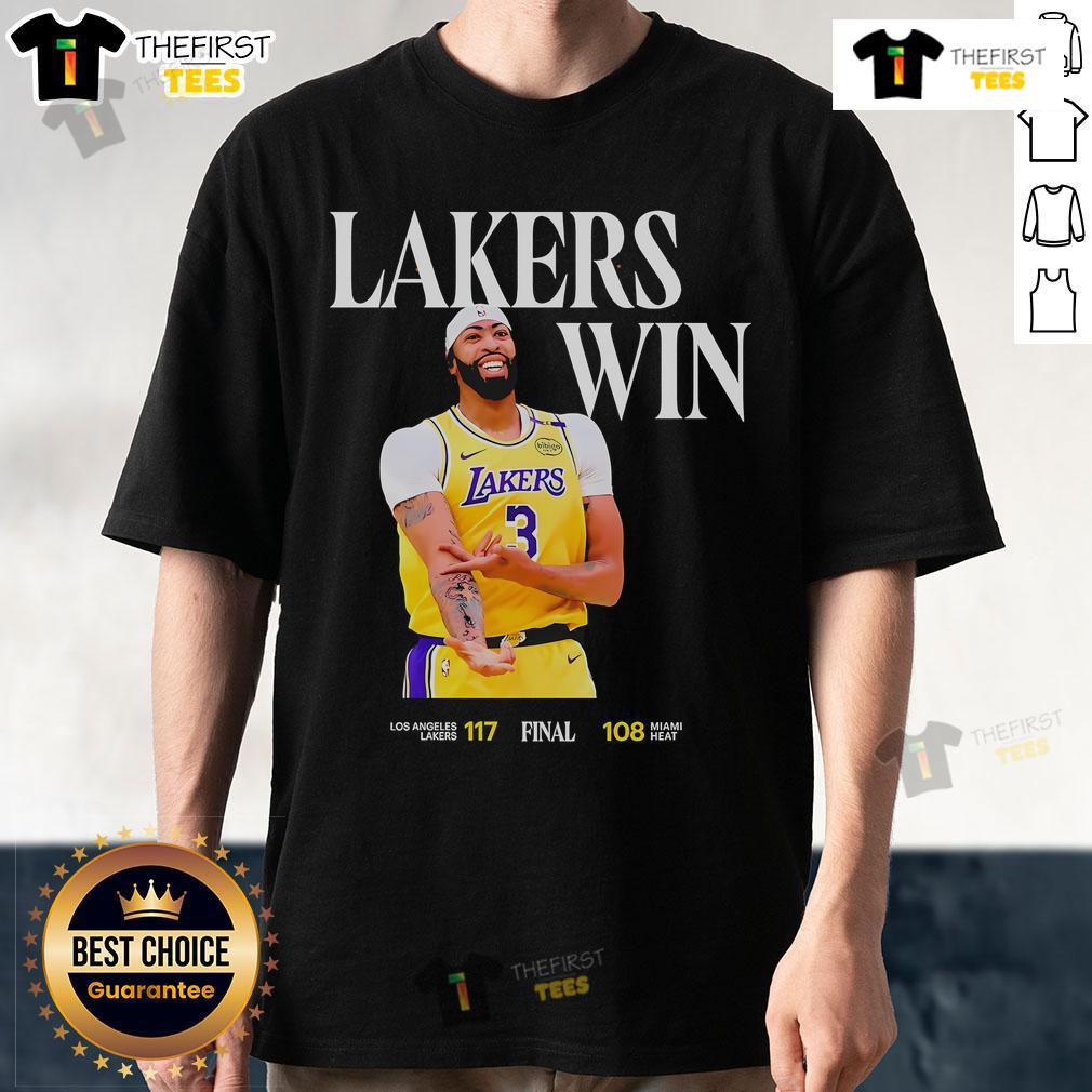 Top Lakers Win Anthony Davis T Shirt Top Lakers win Anthony Davis T-Shirt featuring bold graphics celebrating the Lakers' victory and Davis's standout performance.