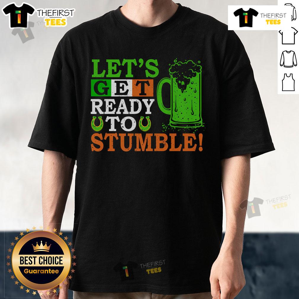 Top Lets Get Ready To Stumble Drinking Beer St Patrick'S Day T Shirt St. Patrick's Day T-shirt featuring 'Let's Get Ready To Stumble' slogan with beer graphics, perfect for festive celebrations.