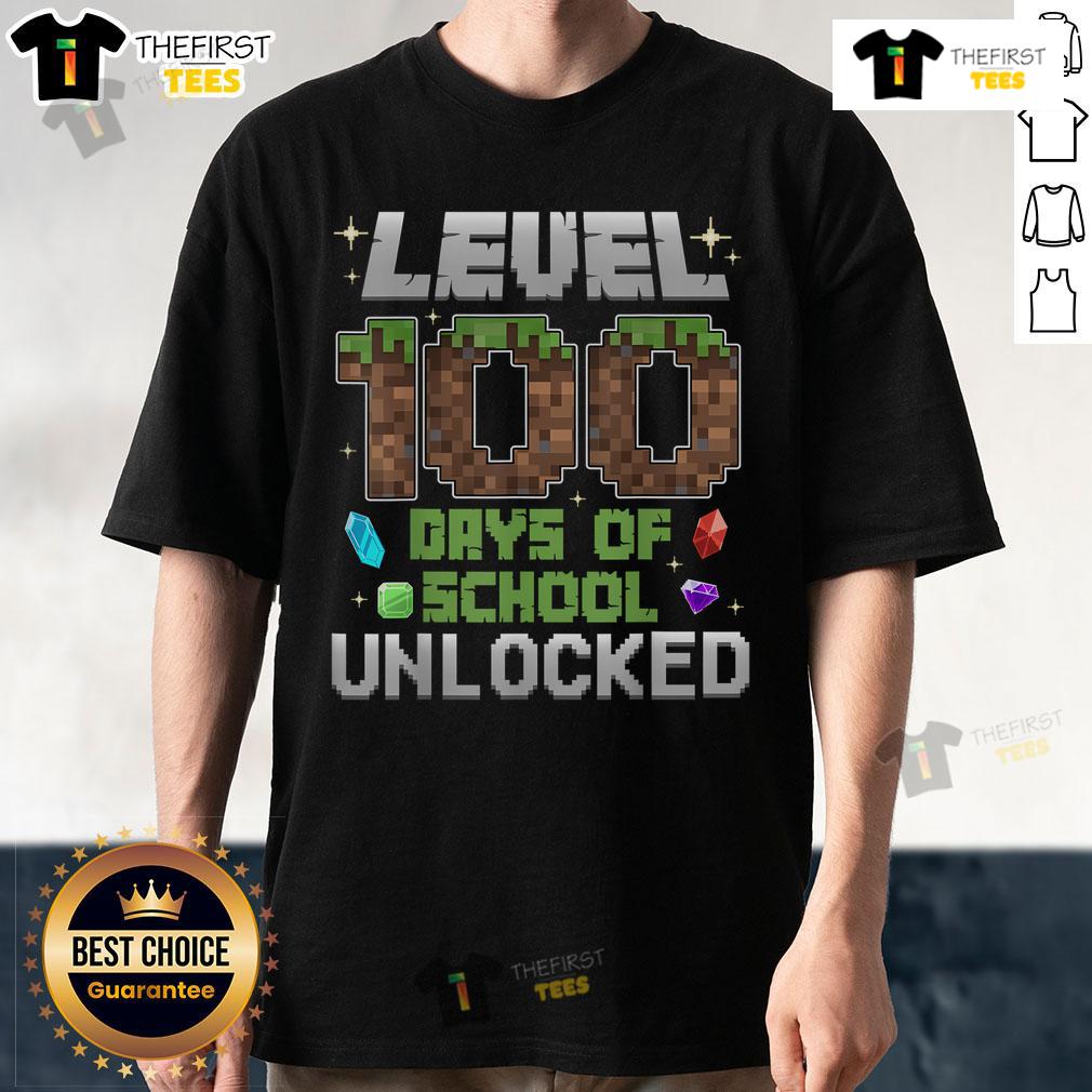 Top Level 100 Days Of School Unlocked Gamer Minecraft T Shirt Top Level 100 Days of School Unlocked Gamer Minecraft T-Shirt featuring vibrant graphics and playful design for gamers.