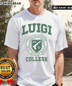 Top Luigi College T-Shirt featuring vibrant colors and a classic design, perfect for fans and stylish students alike.
