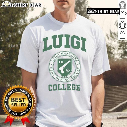 Top Luigi College T-Shirt featuring vibrant colors and a classic design, perfect for fans and stylish students alike.