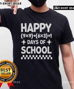 Top Math Teacher Happy 100 Days Equation T-Shirt for 100th Day of School celebration.