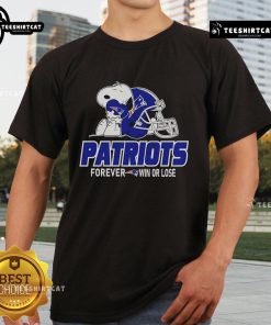New England Patriots Snoopy NFL T-shirt featuring Peanuts Movie design, perfect for fans celebrating win or lose.