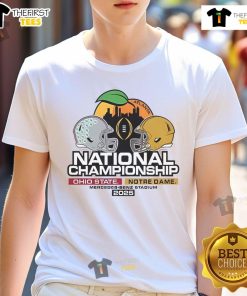 Top Notre Dame Fighting Irish Grey 2024 National Championship Game Bound Head To Head T-Shirt for fans and supporters.