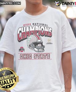 Alt Text: Top Ohio State Buckeyes 2024 CFP National Champions T-Shirt featuring bold team graphics and vibrant colors.
