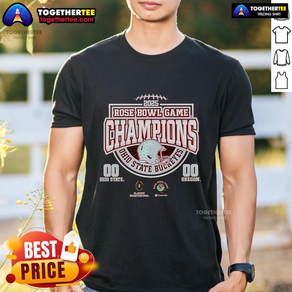 Top Ohio State Buckeyes Football 2025 Rose Bowl Champions T Shirt Ohio State Buckeyes Football 2025 Rose Bowl Champions T-Shirt featuring team logo and celebratory graphics.