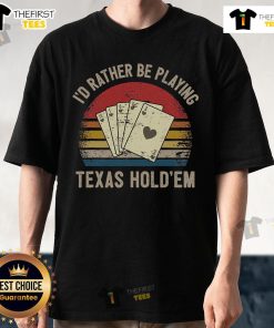 Top Retro Poker Player T-Shirt featuring a Texas Holdem Royal Flush design, perfect for poker enthusiasts and gamers.